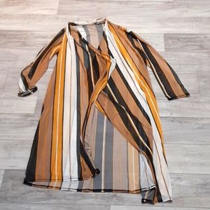 Womens Fabulously Dramatic Poolside Robe Beautiful Sheer Long Overwear b32 OBJEX